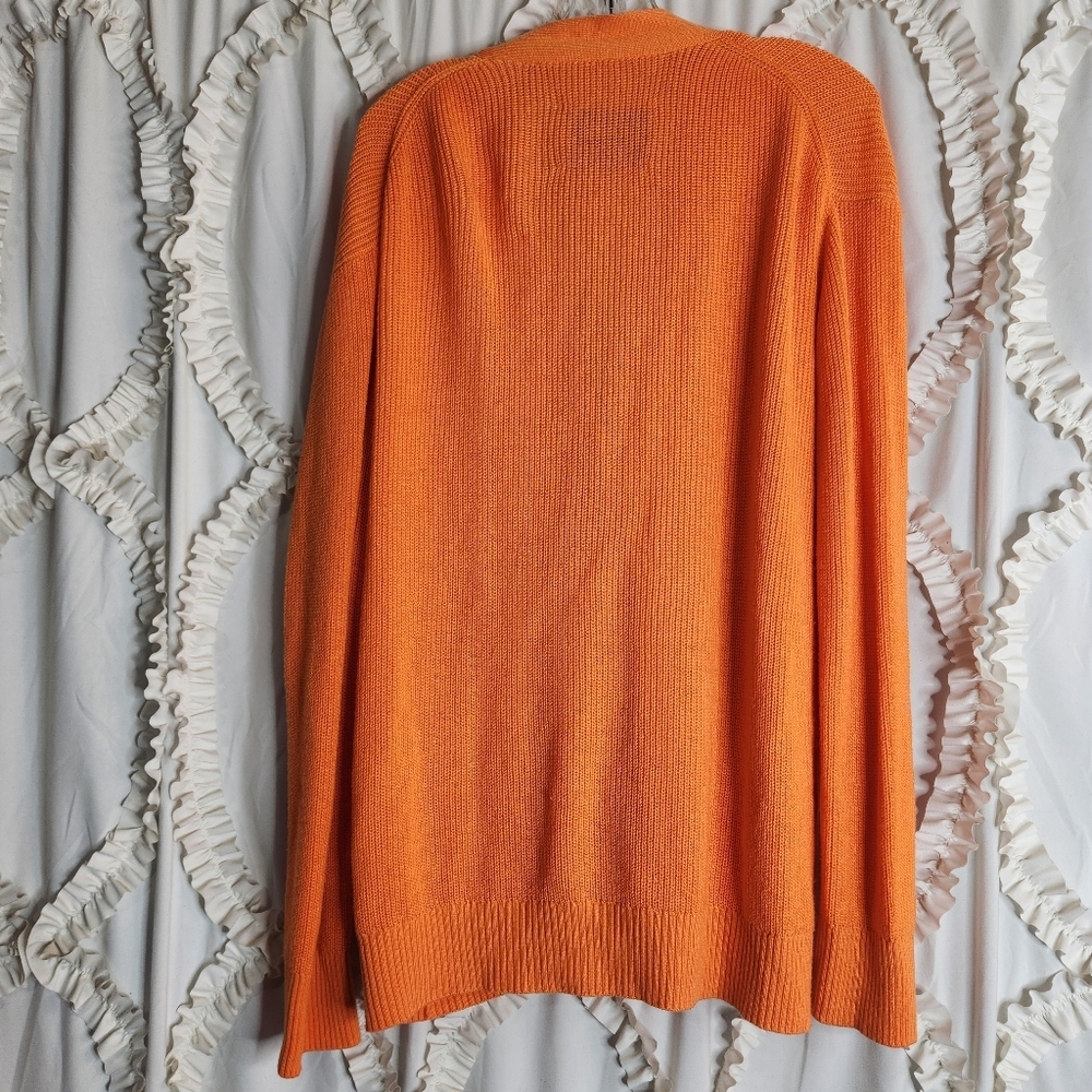 Re/Done 90s Oversized Cardigan Button Front Tangerine Orange Sz Small - Picture 4 of 5